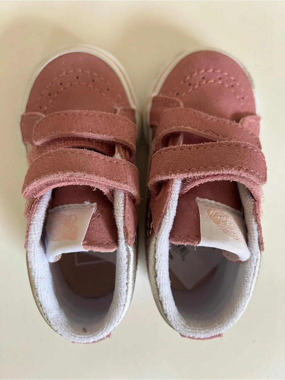 Vans Toddler Pink Suede Double-Strap Sneakers